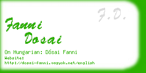 fanni dosai business card